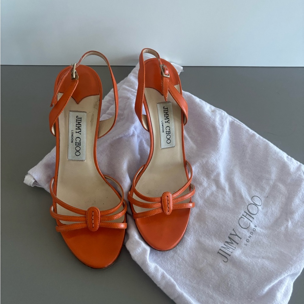 Jimmy Choo Vibrant Orange Sandals
